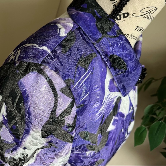 Basler Vintage Shimmer Abstract Design Blazer Purple Sz 8 - Picture 9 of 16